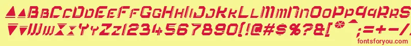 Fonte EurocorpItalic – fontes vermelhas em um fundo amarelo