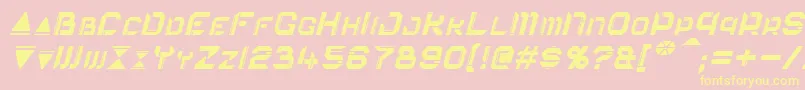 Police EurocorpItalic – polices jaunes sur fond rose