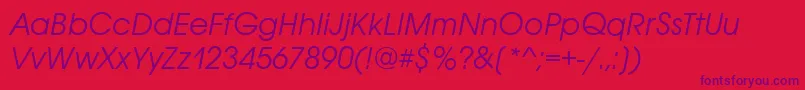 AvignonItalic Font – Purple Fonts on Red Background