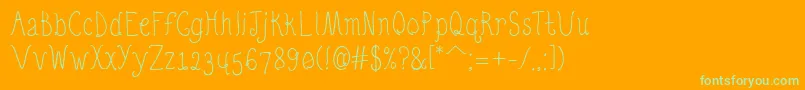 QuirkyNots Font – Green Fonts on Orange Background