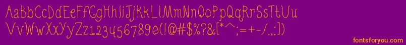 QuirkyNots Font – Orange Fonts on Purple Background