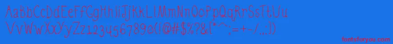 QuirkyNots Font – Red Fonts on Blue Background