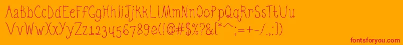 QuirkyNots Font – Red Fonts on Orange Background