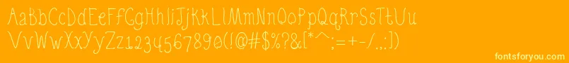 QuirkyNots Font – Yellow Fonts on Orange Background