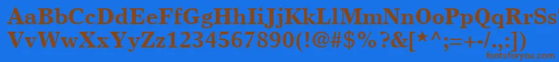 TimesEuropaLtBold Font – Brown Fonts on Blue Background