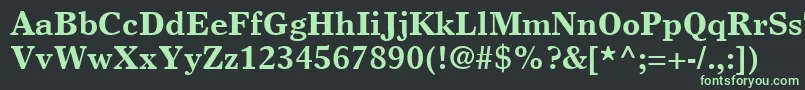 フォントTimesEuropaLtBold – 黒い背景に緑の文字