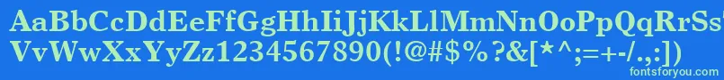 TimesEuropaLtBold-Schriftart – Grüne Schriften auf blauem Hintergrund