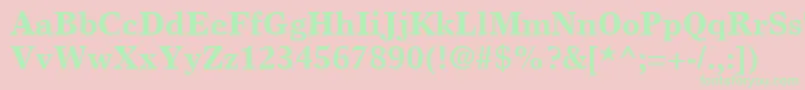 TimesEuropaLtBold Font – Green Fonts on Pink Background