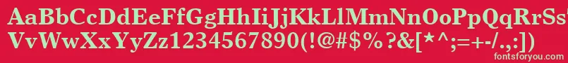 Czcionka TimesEuropaLtBold – zielone czcionki na czerwonym tle