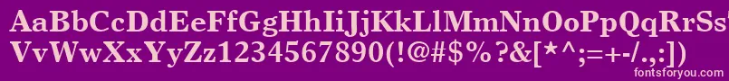 TimesEuropaLtBold Font – Pink Fonts on Purple Background