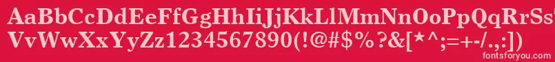 Czcionka TimesEuropaLtBold – różowe czcionki na czerwonym tle