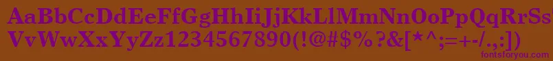 TimesEuropaLtBold Font – Purple Fonts on Brown Background