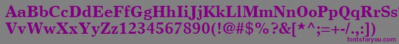 TimesEuropaLtBold Font – Purple Fonts on Gray Background