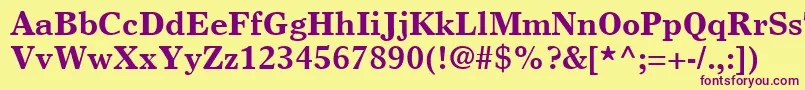 TimesEuropaLtBold Font – Purple Fonts on Yellow Background