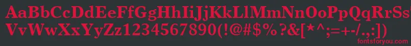 TimesEuropaLtBold Font – Red Fonts on Black Background