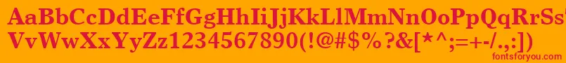 Шрифт TimesEuropaLtBold – красные шрифты на оранжевом фоне