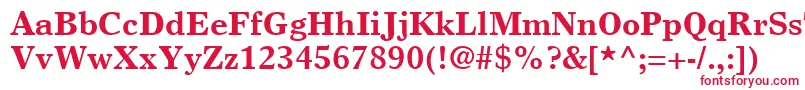 フォントTimesEuropaLtBold – 白い背景に赤い文字