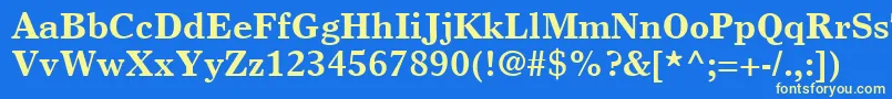 TimesEuropaLtBold Font – Yellow Fonts on Blue Background