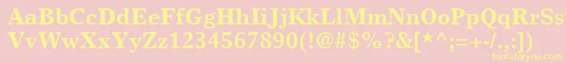 TimesEuropaLtBold Font – Yellow Fonts on Pink Background