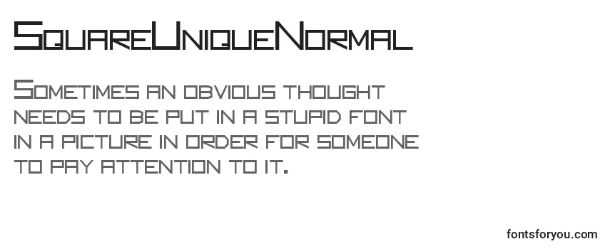 Review of the SquareUniqueNormal Font