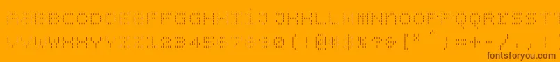 Więcej informacji o czcionce Bpdotsunicasevertical Czcionka Bpdotsunicasevertical – brązowe czcionki na pomarańczowym tle