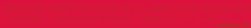 Bpdotsunicasevertical-Schriftart – Braune Schriften auf rotem Hintergrund