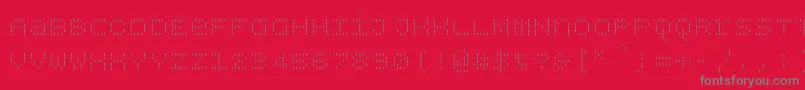 フォントBpdotsunicasevertical – 赤い背景に灰色の文字