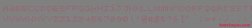 Bpdotsunicasevertical Font – Red Fonts on Gray Background