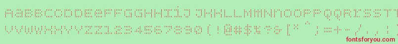 Bpdotsunicasevertical Font – Red Fonts on Green Background