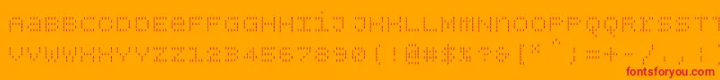 Bpdotsunicasevertical Font – Red Fonts on Orange Background