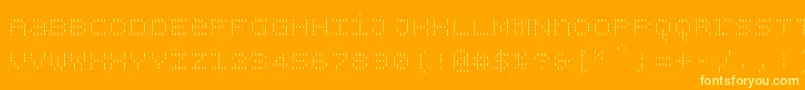 Bpdotsunicasevertical-fontti – keltaiset fontit oranssilla taustalla