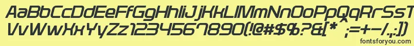 PlavskyItalic Font – Black Fonts on Yellow Background