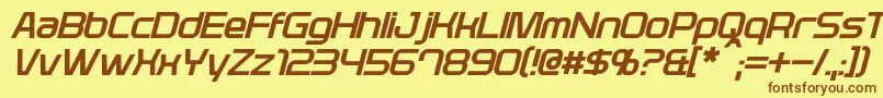 PlavskyItalic Font – Brown Fonts on Yellow Background