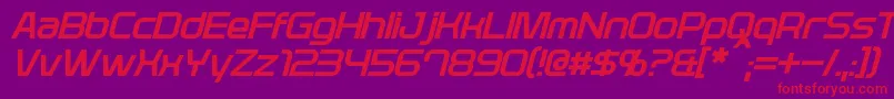 PlavskyItalic Font – Red Fonts on Purple Background