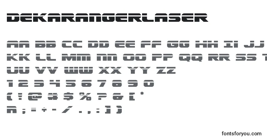 Schriftart Dekarangerlaser – Alphabet, Zahlen, spezielle Symbole
