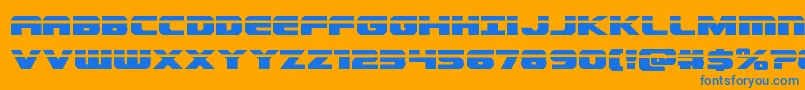 Dekarangerlaser Font – Blue Fonts on Orange Background