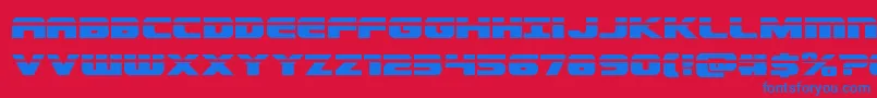 Dekarangerlaser Font – Blue Fonts on Red Background