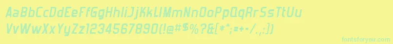 Fonte Forgotbi – fontes verdes em um fundo amarelo