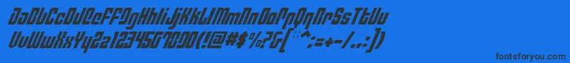 PhiladelphiaItalicLight-fontti – mustat fontit sinisellä taustalla