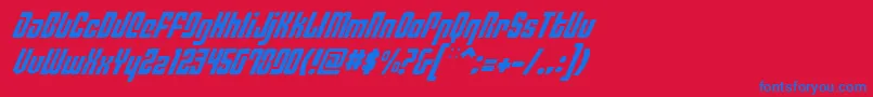 PhiladelphiaItalicLight Font – Blue Fonts on Red Background