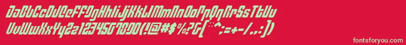 フォントPhiladelphiaItalicLight – 赤い背景に緑の文字