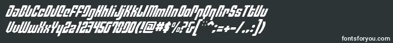 Шрифт PhiladelphiaItalicLight – белые шрифты на чёрном фоне