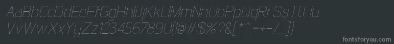 Czcionka LintelThinitalic – szare czcionki na czarnym tle