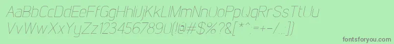 LintelThinitalic Font – Gray Fonts on Green Background