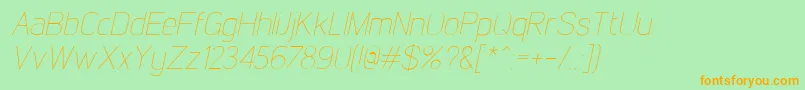 LintelThinitalic Font – Orange Fonts on Green Background