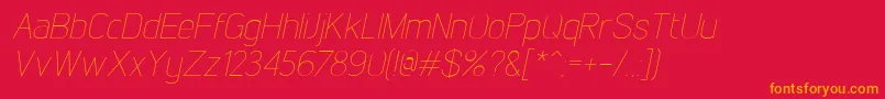 LintelThinitalic Font – Orange Fonts on Red Background