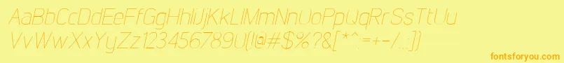 LintelThinitalic Font – Orange Fonts on Yellow Background