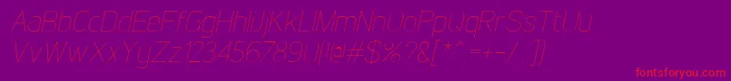 LintelThinitalic-Schriftart – Rote Schriften auf violettem Hintergrund