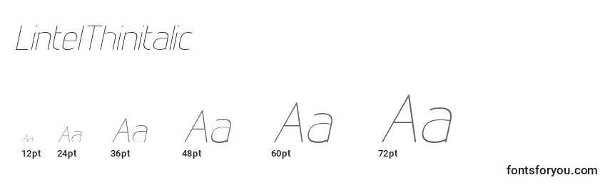 LintelThinitalic Font Sizes