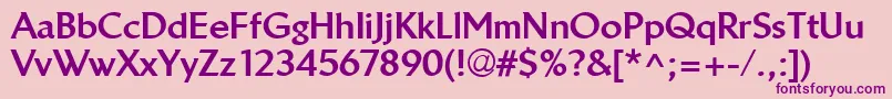 Police LinotypeBreweryHeavy – polices violettes sur fond rose